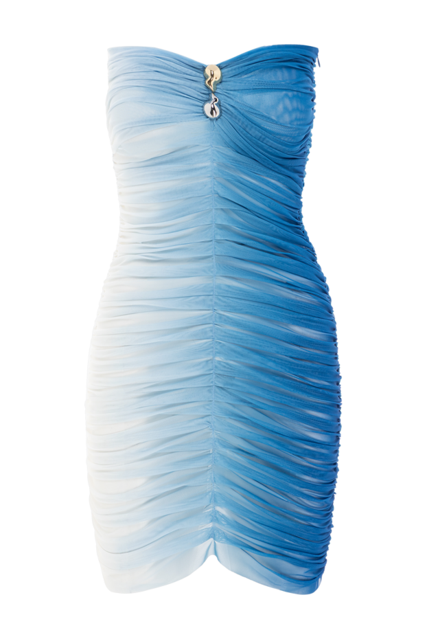 Moeva marsiela blue optical draped bandeau mini dress 188945 - photo 1