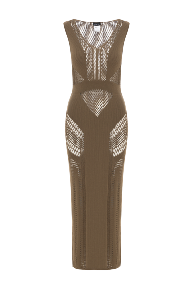 Moeva izzy maxi dress with sheer knit patterns in khaki 188947 - photo 1