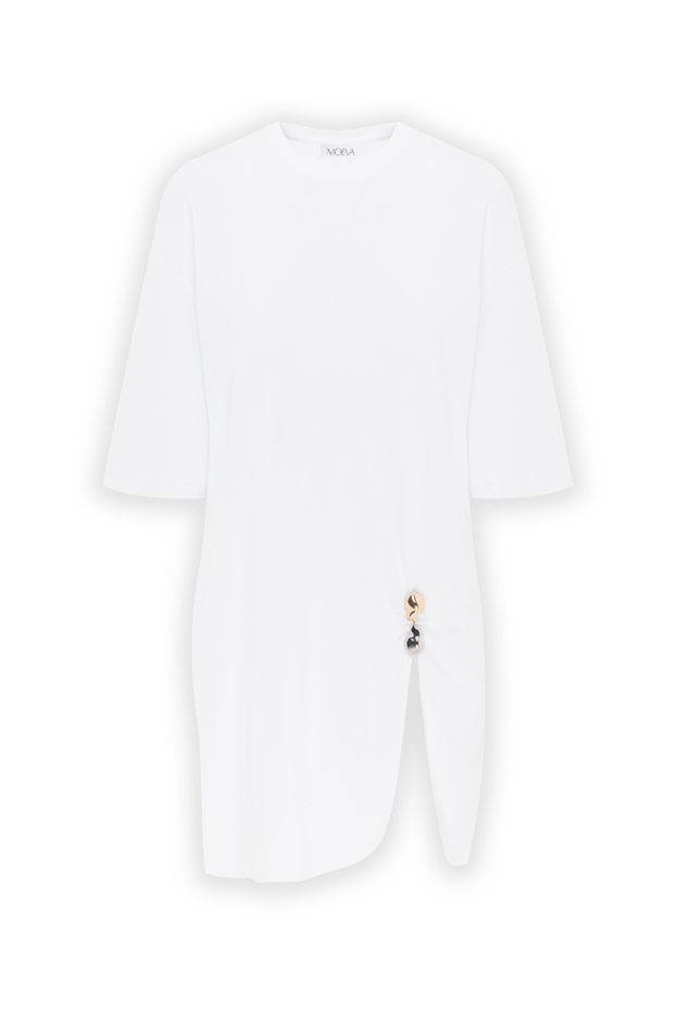 Moeva lavinia white mini dress loose fit with slit 188954 - photo 1