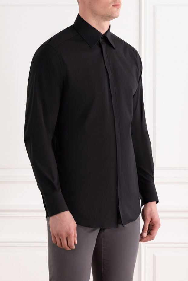 Dolce & Gabbana shirt with a classic collar made of smooth black cotton 188970 - photo 3