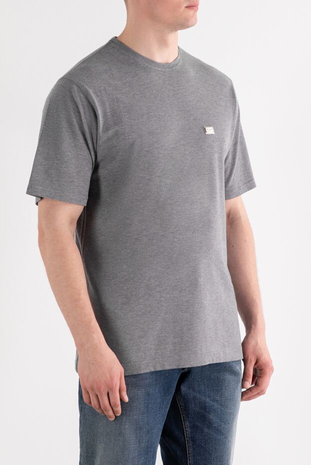 Dolce & Gabbana grey oversized cotton pique t-shirt with logo 188976 - photo 3