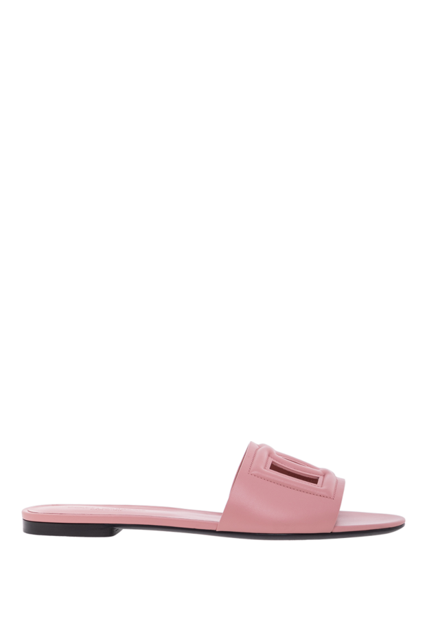 Dolce & Gabbana calfskin slides with dg logo pink 188986 - photo 1