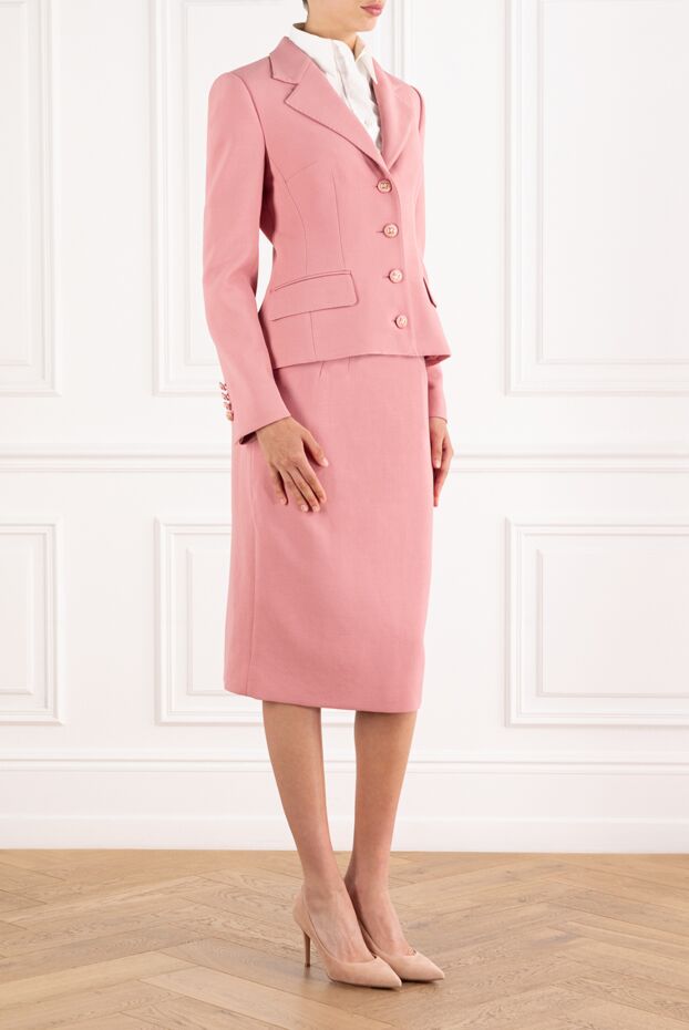 Dolce & Gabbana dolce pink single breasted wool crepe jacket with skirt 188996 - photo 3