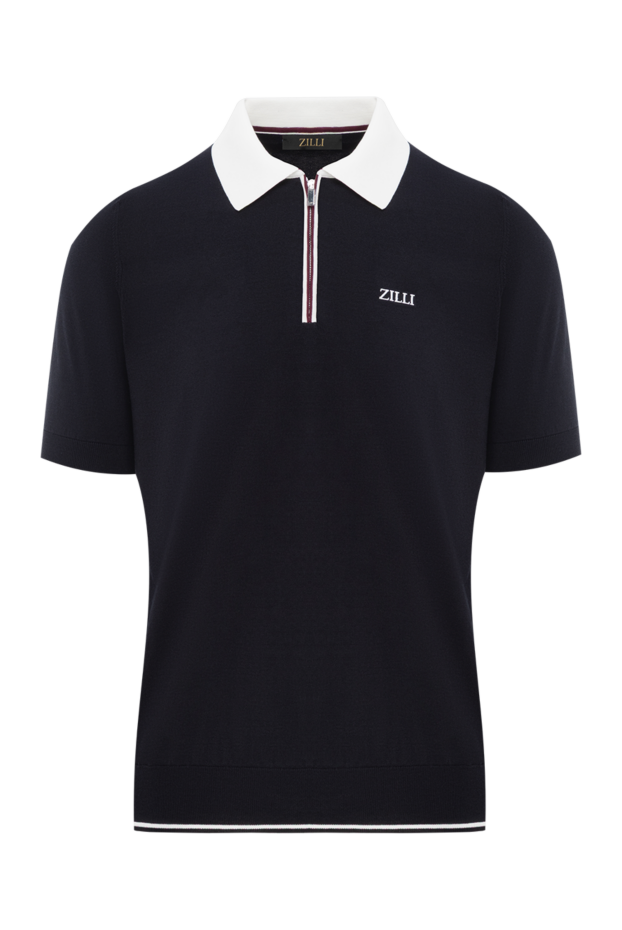 Zilli polo with zip in dark blue zilli golfmade of cotton 189014 - photo 1