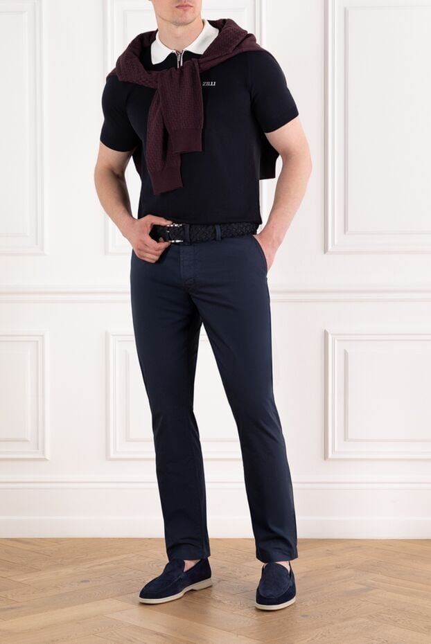 Zilli polo with zip in dark blue zilli golfmade of cotton 189014 - photo 2