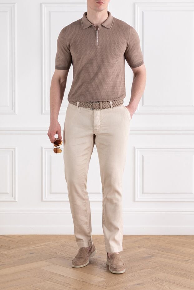 Zilli polo shirt made of silk jersey with crocodile details brown 189024 - photo 2