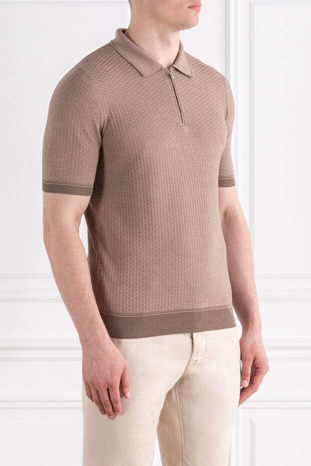 Zilli polo shirt made of silk jersey with crocodile details brown 189024 - photo 3