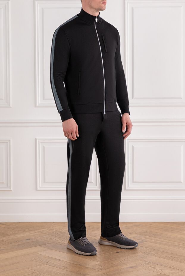 Zilli blue men's cotton and silk tracksuit with zip 189027 - photo 3