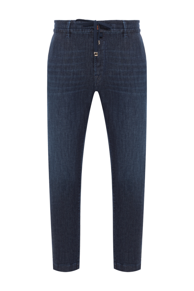 Jacob Cohen blue men's distressed cotton jeans with drawstring 189041 - photo 1