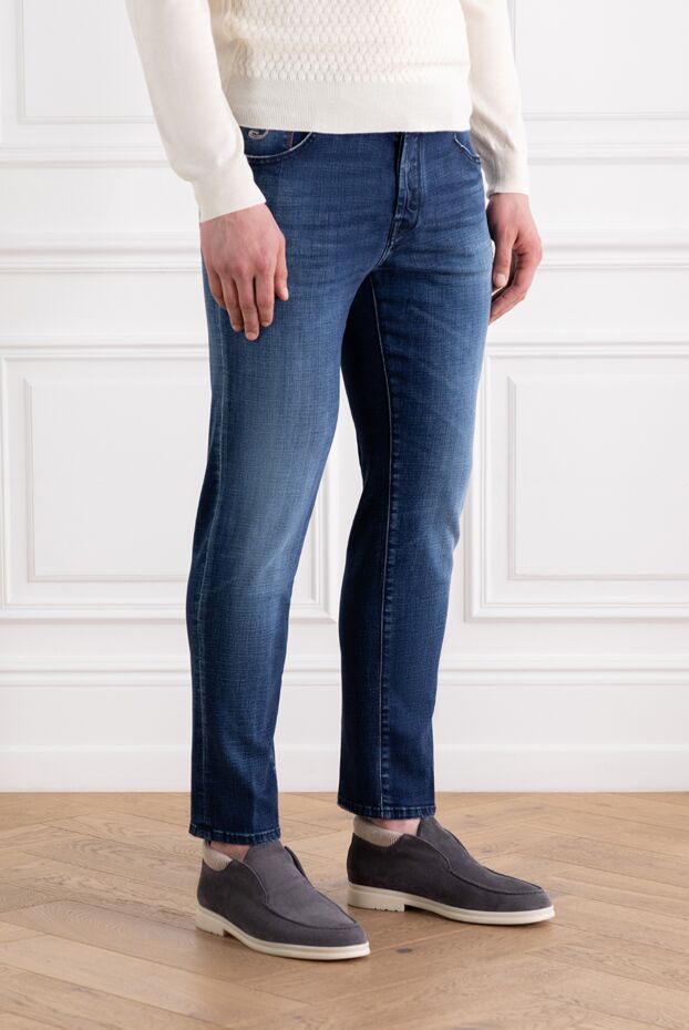 Jacob Cohen straight leg jeans with dark blue wash effect and accent stitching 189048 - photo 3