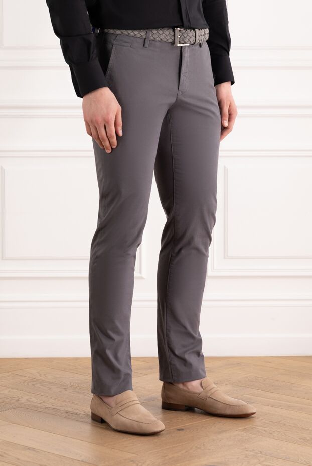 Jacob Cohen graphite cotton trousers with classic fastening and embroidered logo 189067 - photo 3