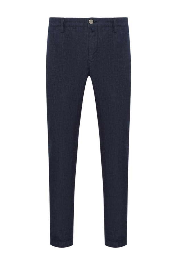 Jacob Cohen straight-leg trousers made of cotton blend with textured surface and medium rise, blue 189084 - photo 1