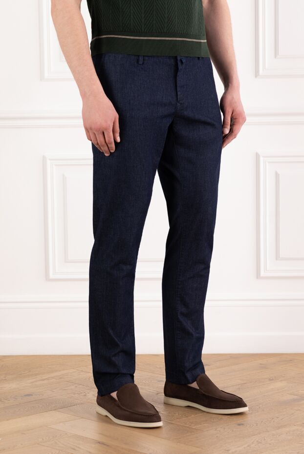 Jacob Cohen straight-leg trousers made of cotton blend with textured surface and medium rise, blue 189084 - photo 3
