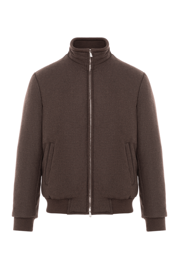 Warm down jacket made of soft wool and cashmere with a high collar and a textured elastic band - photo 1