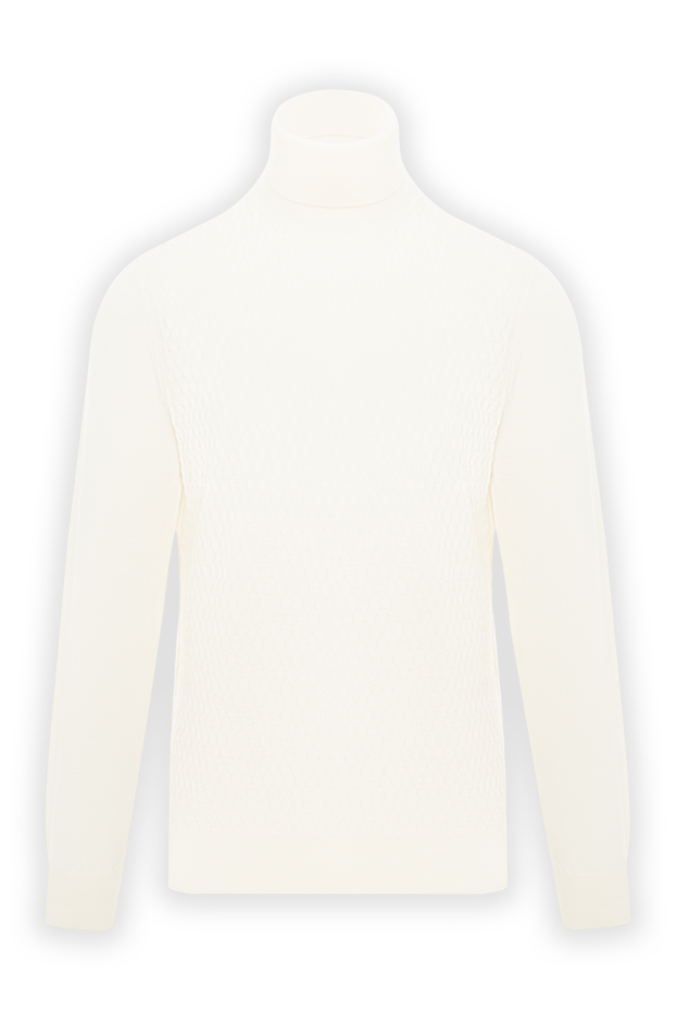 Corneliani белый мужской гольф из итальянской шерсти 189170 - фото 1