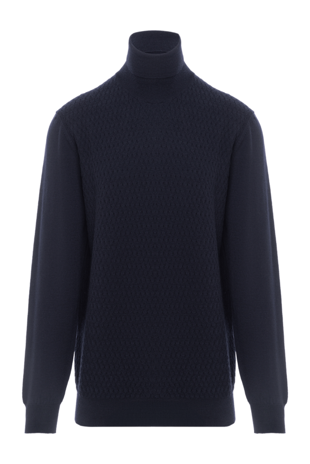 Corneliani шерстяной гольф с фактурным узором синий 189230 - фото 1