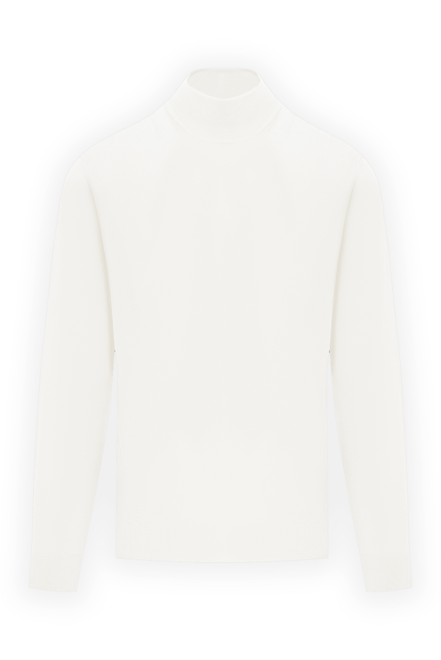 Corneliani джемпер чоловічий білий з коміром стійкою із вовни 189236 - фото 1