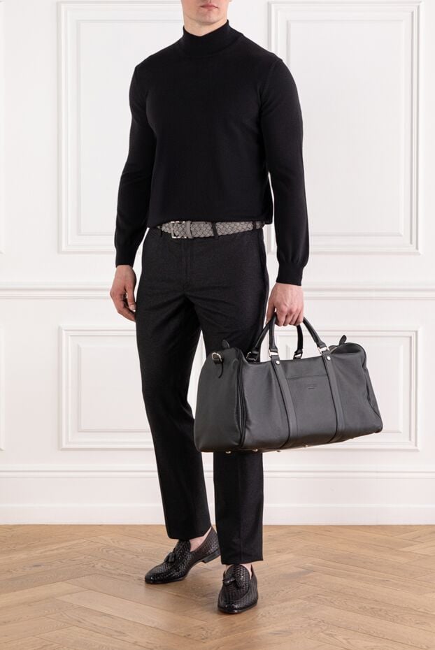 Corneliani men's jumper with a laconic design and a tight neckline, black 189240 - photo 2