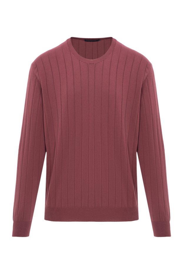 Corneliani cotton jumper with raised rib, burgundy 189243 - photo 1