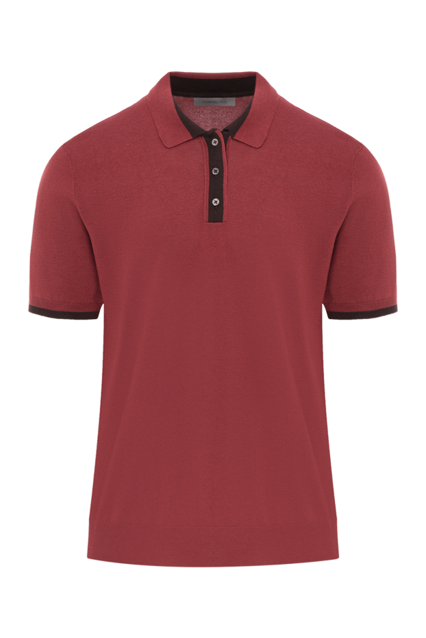 Corneliani men's polo shirt burgundy with contrast placket 189245 - photo 1
