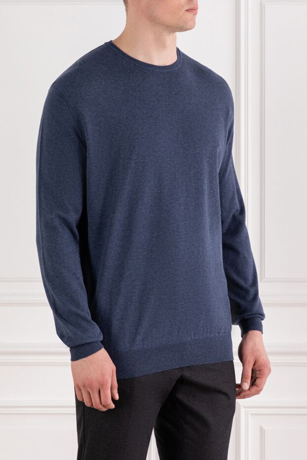 Corneliani men's blue cotton knitted jumper 189247 - photo 3