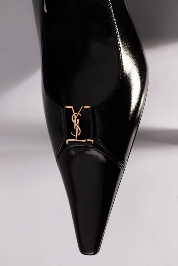 Saint Laurent babylone breteuil smooth leather pumps black 189257 - photo 2