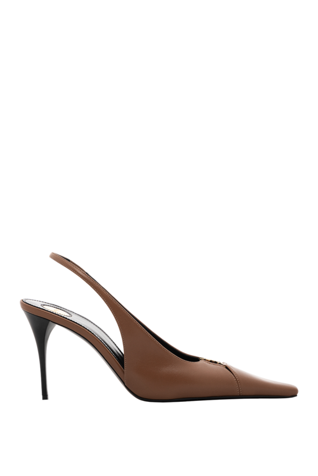Saint Laurent babylone breteuil smooth leather pumps brown 189258 - photo 1
