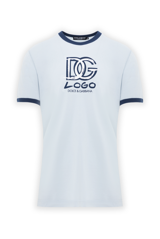 Dolce & Gabbana men's white cotton t-shirt with printed logo 189272 - photo 1
