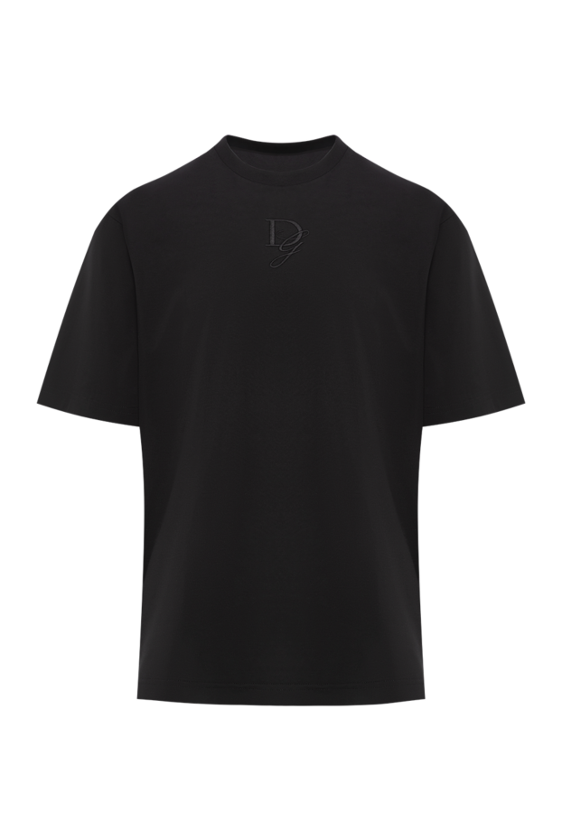 Dolce & Gabbana cotton jersey t-shirt with embroidered dg logo black men's 189274 - photo 1
