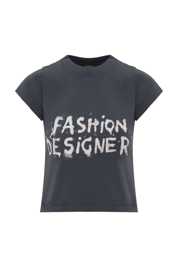 Balenciaga womens designer cropped t-shirt in faded black 189298 - photo 1