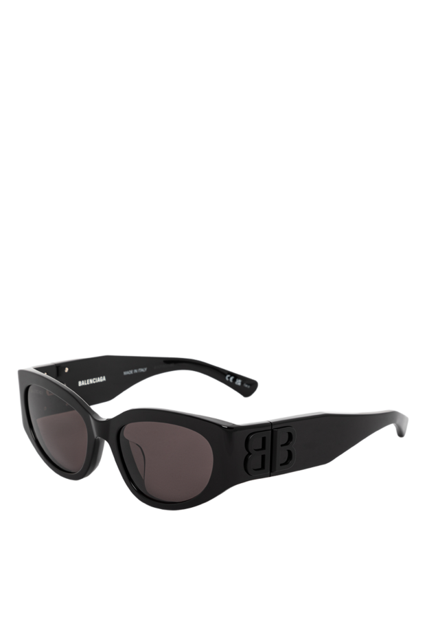 Balenciaga bossy round eyewear women's black sunglasses with wide temples 189302 - photo 3