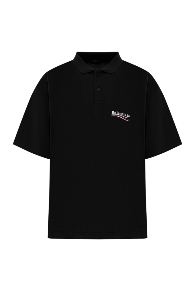 Balenciaga men's black cotton polo shirt with logo 189311 - photo 1