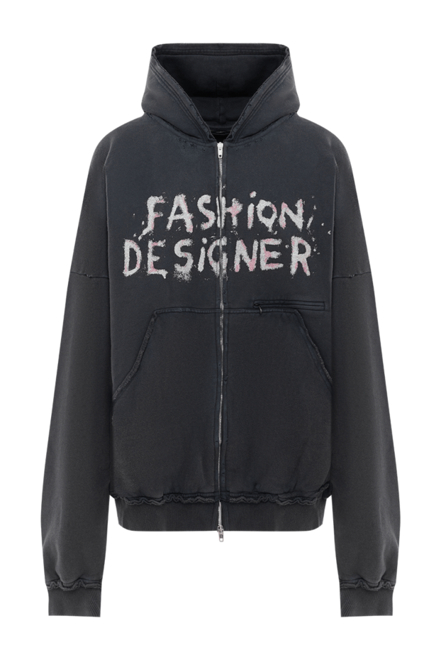 Balenciaga women's hoodie with a hood with a print fashion designer gray 189316 - photo 1