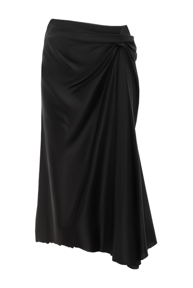Balenciaga women's black cupro twill draped skirt 189317 - photo 1