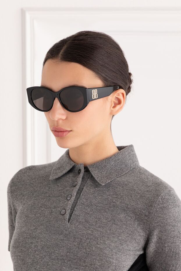 Balenciaga women's nano round black sunglasses 189325 - photo 2