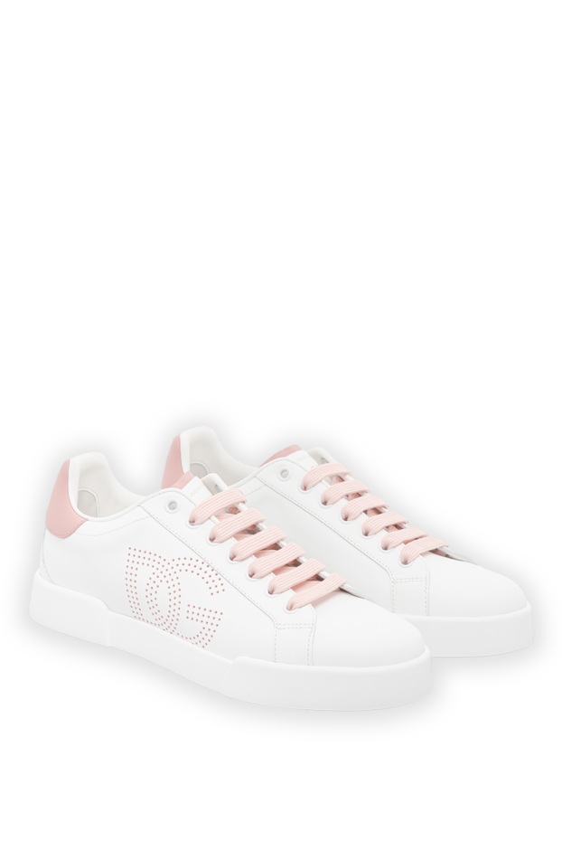 Dolce & Gabbana portofino sneakers in white calfskin with perforated logo 189333 - photo 3