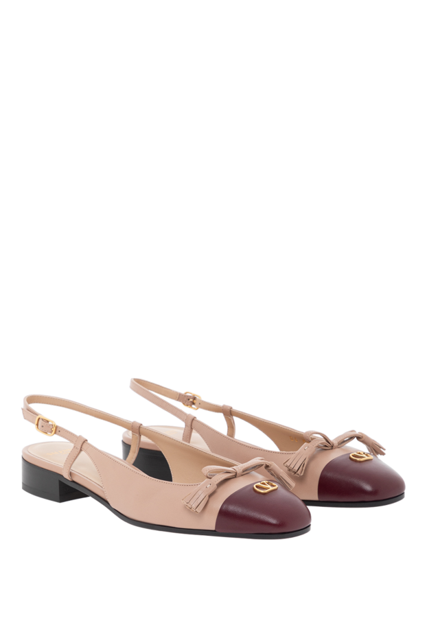 Valentino valet du roi two-tone leather ballet flats with tassels beige 189344 - photo 3
