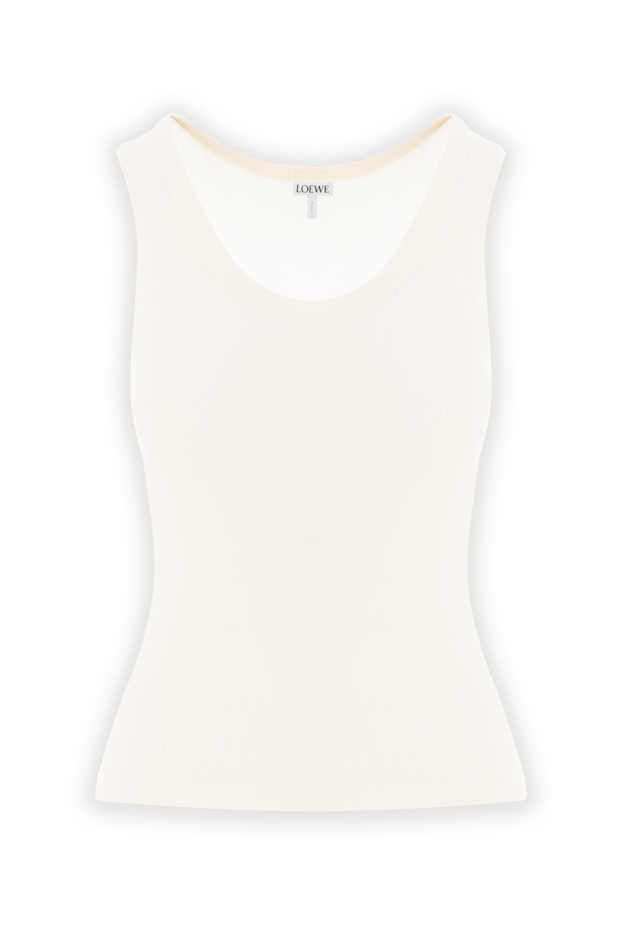 Loewe lightweight ribbed silk top white with anagram embroidery 189357 - photo 1