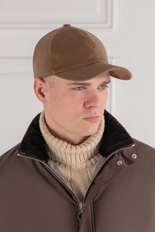 Loro Piana light and warm cashmere baseball cap brown men's 189392 - photo 2