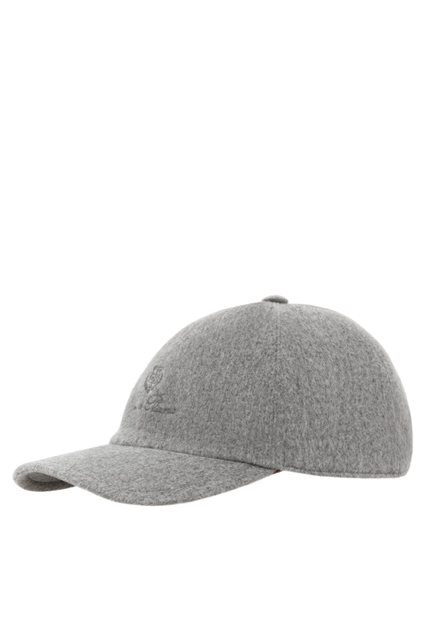Loro Piana light and warm gray cashmere baseball cap for men 189393 - photo 3