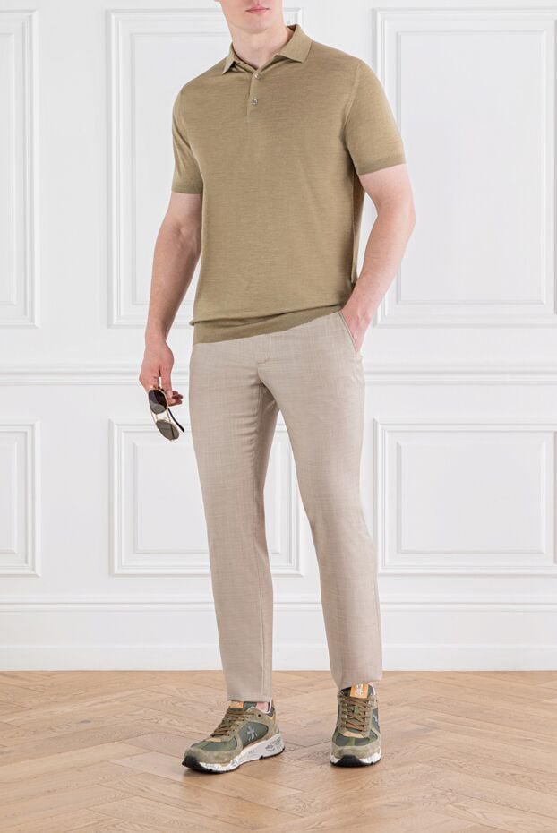 Loro Piana wish polo shirt wool yarn beige men's 189395 - photo 2