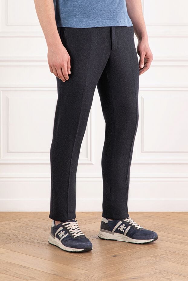 Loro Piana novalis classic trousers in double layer cashmere jersey blue 189399 - photo 3