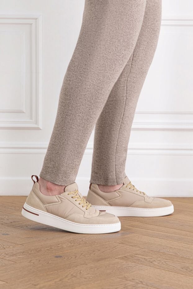 Loro Piana newport walk beige water repellent microfiber sneakers 189403 - photo 2