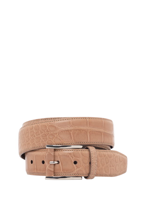 Tardini beige alligator leather belt for men 189411 - photo 1