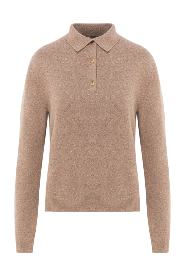 Loro Piana colonno long sleeve polo shirt in soft cashmere brown 189419 - photo 1