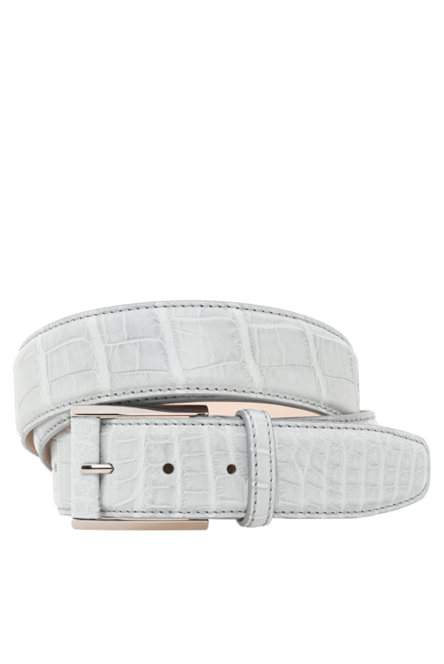Cesare di Napoli blue men's belt made of genuine alligator leather 189571 - photo 1