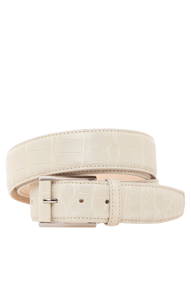 Cesare di Napoli men's white alligator leather belt 189573 - photo 1