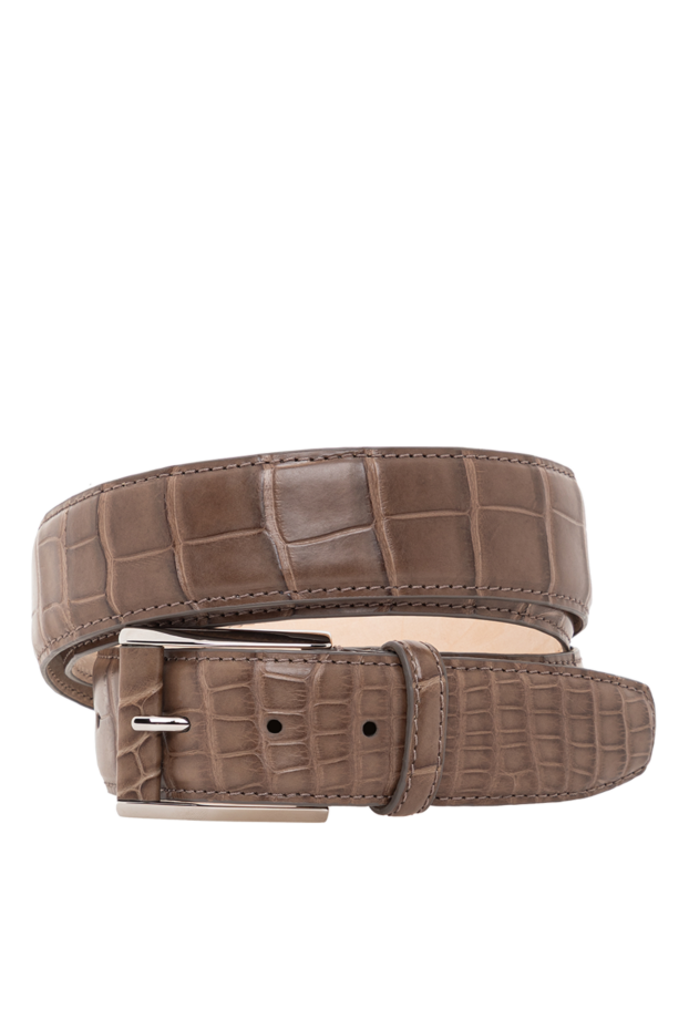 Cesare di Napoli brown men's belt made of genuine alligator leather 189574 - photo 1