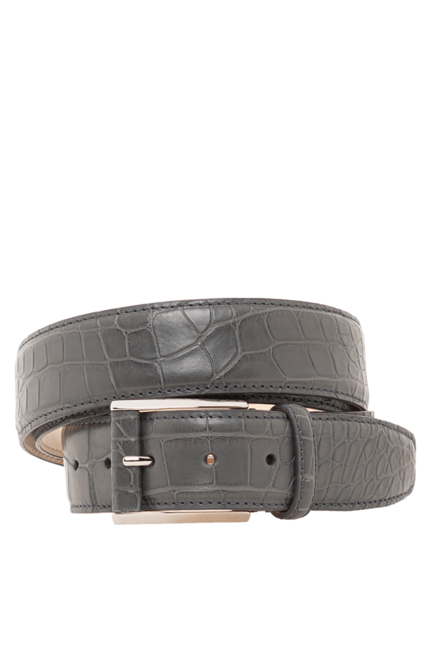 Cesare di Napoli men's grey alligator leather belt 189575 - photo 1