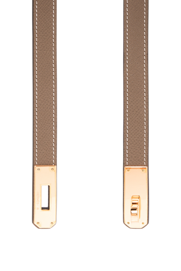 Hermes kelly 18 brown epsom calfskin leather belt with buckle 189588 - photo 2